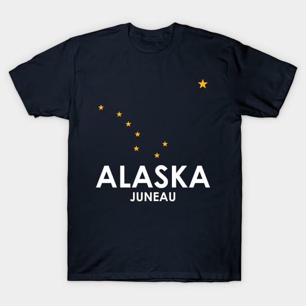 Juneau Alaska Alaskan Flag Stars T-Shirt by KevinWillms1